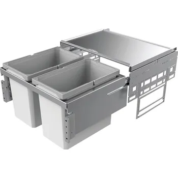 Odpadkový koš Cox® Base 360 S/600-2, odpadkový koš pro čelní výsuv, bez bio víka, světle šedá, V 360mm