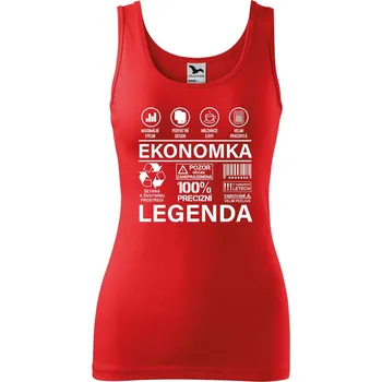 Dámské tílko s potiskem Ekonomka legenda Velikost: S, Barva: Červená