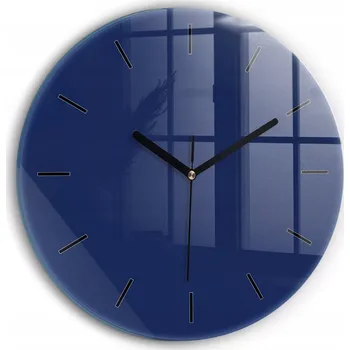 Hodiny Moderní skleněné hodiny s grafikou na zeď Barva granátová kulatý průměr 30 cm