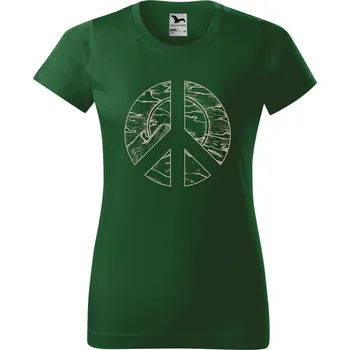 Dámské tričko Dámské tričko Hippies příroda Barva trička: Lahvově zelená - 06, Velikost: XS