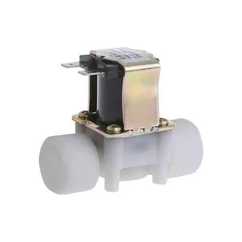 Ventil Elektromagnetický ventil 12V na vodu plastový, příruby G3/4”, NC