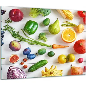Obraz SKLENĚNÁ OCHRANNÁ DESKA NA SPORÁK 60x52 ZELENINA