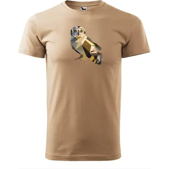 Dámské tričko Tričko Basic s motivem "hnědá Sova", Malfini - NakupTextil Barva: 28-světlá khaki, Velikost: 3XL