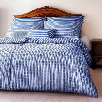 Povlečení Povlečení Granny pruhy se vzorem modrobílá - 140x220 + 70x90 cm (prodloužené)