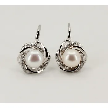 Náušnice Mýl Stříbrné náušnice perly se zirkony 31210001