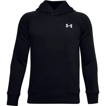 Chlapecká mikina Dětská funkční mikina přes hlavu Under Armour RIVAL COTTON HOODIE K černá 1357591-001 - YS | UK 13,5K | US 1