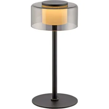 Lampička PAUL NEUHAUS LED stolní lampa černá plynule stmívatelné kouřové sklo paměťová funkce 3000K PN 4110-18