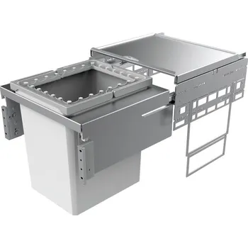 Odpadkový koš Cox® Base 460 R/500-1, odpadkový koš pro čelní výsuv, světle šedá, V 460mm