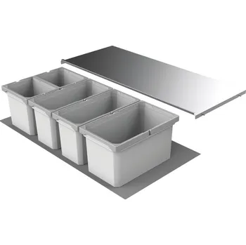 Odpadkový koš Cox® Box 235 S/1000-5, odpadkový koš pro stávající výsuvy, světle šedá