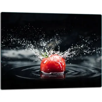 Kuchyňské prkénko SKLENĚNÉ KRÁJECÍ PRKÉNKO 52x40 RAJČE TVRZENÉ SKLO 7v1