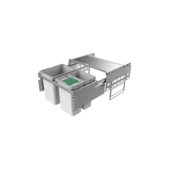 Odpadkový koš Cox® Base 360 K/600-3, odpadkový koš pro čelní výsuv, s bio víkem, světle šedá, V 360mm