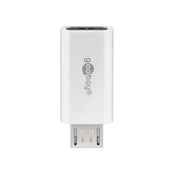 Elektrická zásuvka Adaptér zásuvka USB-C, zástrčka microUSB 2.0 Goobay WHT