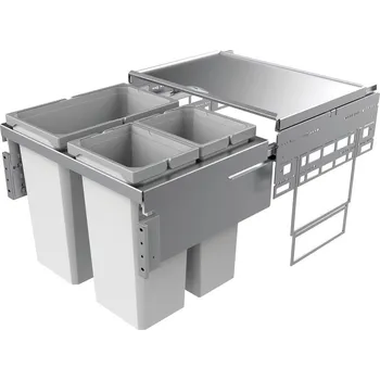 Odpadkový koš Cox® Base 460 S/600-3, odpadkový koš pro čelní výsuv, světle šedá, V 460mm