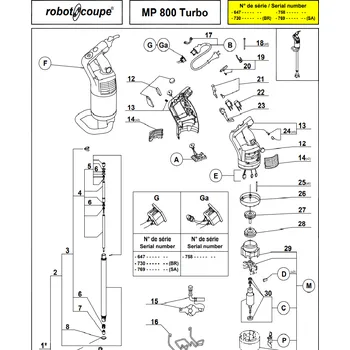 Kuchyňský robot ROBOT COUPE s.n.c. Robot Coupe MP 800 DÍL D - uhlík (sada 2 ks) MP/MP ULTRA C 89468
