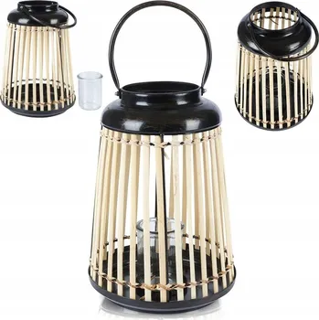 Svícen Bambusový LAMPION lucerna na svíčku svícen BOHO do domu zahrady