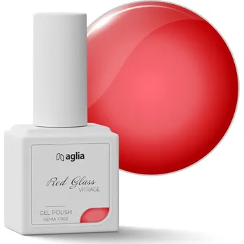 Lak na nehty RED GLASS Vitrage barevný gel lak na nehty HEMA FREE