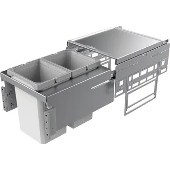 Odpadkový koš Cox® Base 360 S/400-2, odpadkový koš pro čelní výsuv, bez bio víka, světle šedá, V 360mm