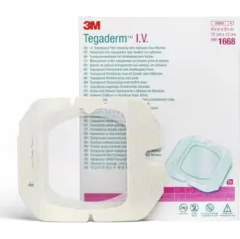 Náplast 3M Tegaderm™ I.V. Transparentní filmové krytí s neadhezivním okénkem 12x12cm, 25 ks