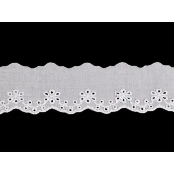 Krajka Bavlněná madeira - štykování šíře 45 mm metráž - bílá