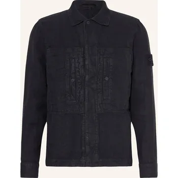 Stone Island Pánská Lněná Bunda Gost, tmavě modrá, 52