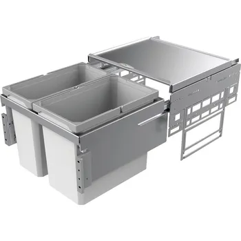 Odpadkový koš Cox® Base 360 S/500-2, odpadkový koš pro čelní výsuv, bez bio víka, světle šedá, V 360mm