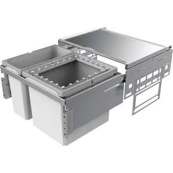 Odpadkový koš Cox® Base 360 R/600-2, odpadkový koš pro čelní výsuv, světle šedá, V 360mm