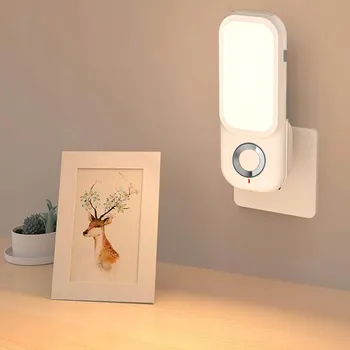 Nástěnné svítidlo 5W LED NOČNÍ LAMPA PRO KONTAKT, SENZOR SOUMRAKU
