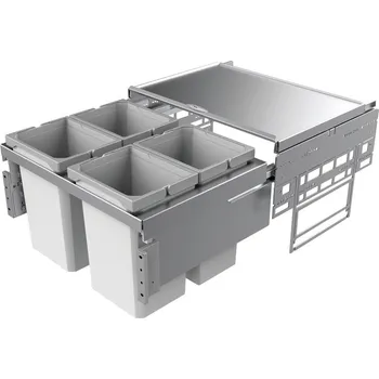 Odpadkový koš Cox® Base 360 S/600-4, odpadkový koš pro čelní výsuv, bez bio víka, světle šedá, V 360mm