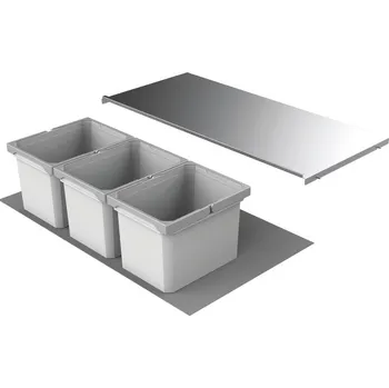 Odpadkový koš Cox® Box 235 K/900-3, odpadkový koš pro stávající výsuvy, bez bio víka, světle šedá