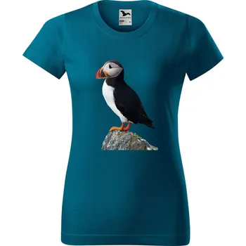 Dámské tričko Dámské tričko s potiskem Papuchálek Barva trička: Petrolejová - 93, Velikost: M