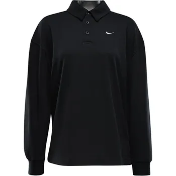 Dámské tričko s dlouhým rukávem Nike W NSW ESSNTL OS LS POLO W černé FZ5813-010 - M | UK 12 | US 13