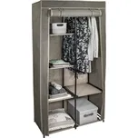 HomeLife Textilní šatní skříň s policemi hnědá