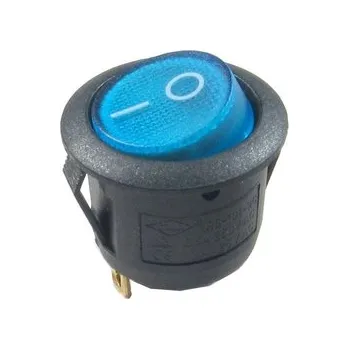 Auto elektroinstalace ON/OFF kulatý/prosvětlený/12V/6A/modrý