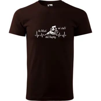 Pánské tričko s potiskem Tep šlapky Velikost: XL, Barva trička: Kávová