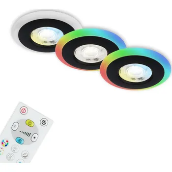 Osvětlení BRILONER LED vestavná svítidla sada, pr.8,4 cm, 3x LED, 5 W, 460 lm, černá IP44 BRI 7040-035