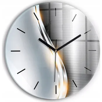Hodiny Ozdobné nástěnné hodiny s krásnou grafikou Metalová abstrakce kulatý průměr 30 cm