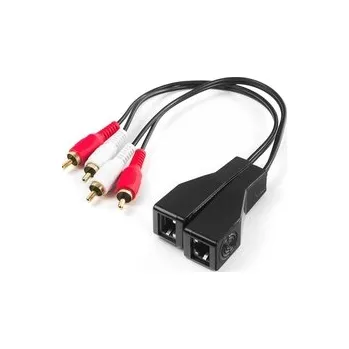 Audio kabel 2RCA audio prodlužovací kabel přes LAN kabel SPA-A03