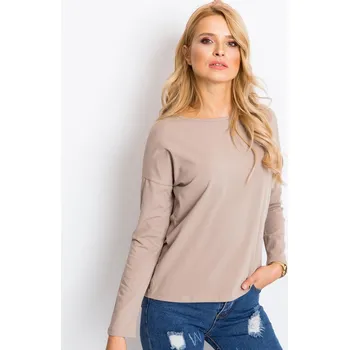 Dámské tričko Dámské béžové tričko s dlouhým rukávem RV-BZ-5121.23P-dark beige Velikost: L