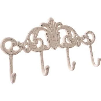 Věšák Litinový věšák Bodeguita bílá, 15 x 31 cm