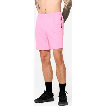 Pánské kraťasy DOMYOS Pánské fitness kraťasy s kapsami na zip 3XL RŮŽOVÁ