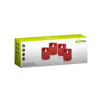 Svíčka Goobay červené LED svíčky 7,5x10cm SET 4 ks