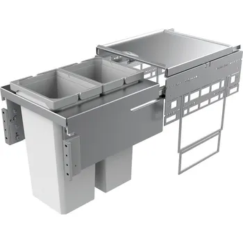 Odpadkový koš Cox® Base 460 S/400-2, odpadkový koš pro čelní výsuv, světle šedá, V 460mm