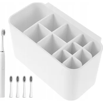 Závěsný koupelnový organizér na kartáčky, kelímek, nalepovací