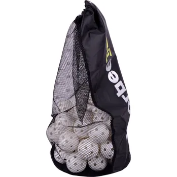 Florbalový míček FLOORBEE Ballcharger 3.0 neon yellow + Torpedo IFF Match Set míčků a vaku 50 ks, bílá