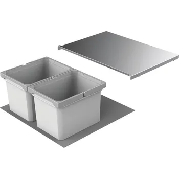 Odpadkový koš Cox® Box 235 K/800-3, odpadkový koš pro stávající výsuvy, s bio víkem, světle šedá
