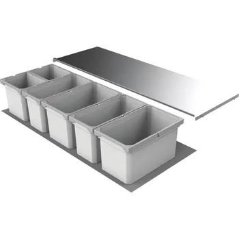 Odpadkový koš Cox® Box 235 S/1200-6, odpadkový koš pro stávající výsuvy, světle šedá