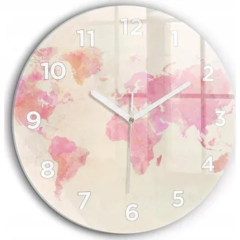 Hodiny Nástěnné hodiny Wallfluent, odstíny růžové, 60 cm