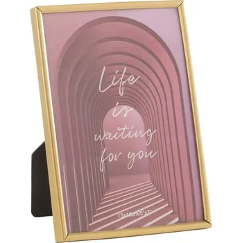 Rám na obraz Zlatý kovový fotorámeček Tracy Matt - 13,5*1*18,5 / 13*18 cm