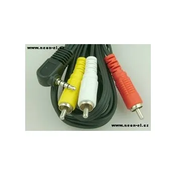 Audio kabel kabel JACK 3.5 4pól.V úhlový-3xCINCH 1.5m
