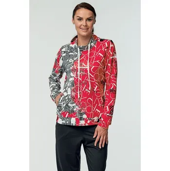 Dámská mikina Červenobílá dámská mikina se stojatým límcem 658 velikost S